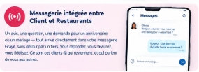 Messagerie intégrée entre un client et un restaurant sur Graye